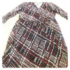 Winter Plaid faux wrap dress knit 3x